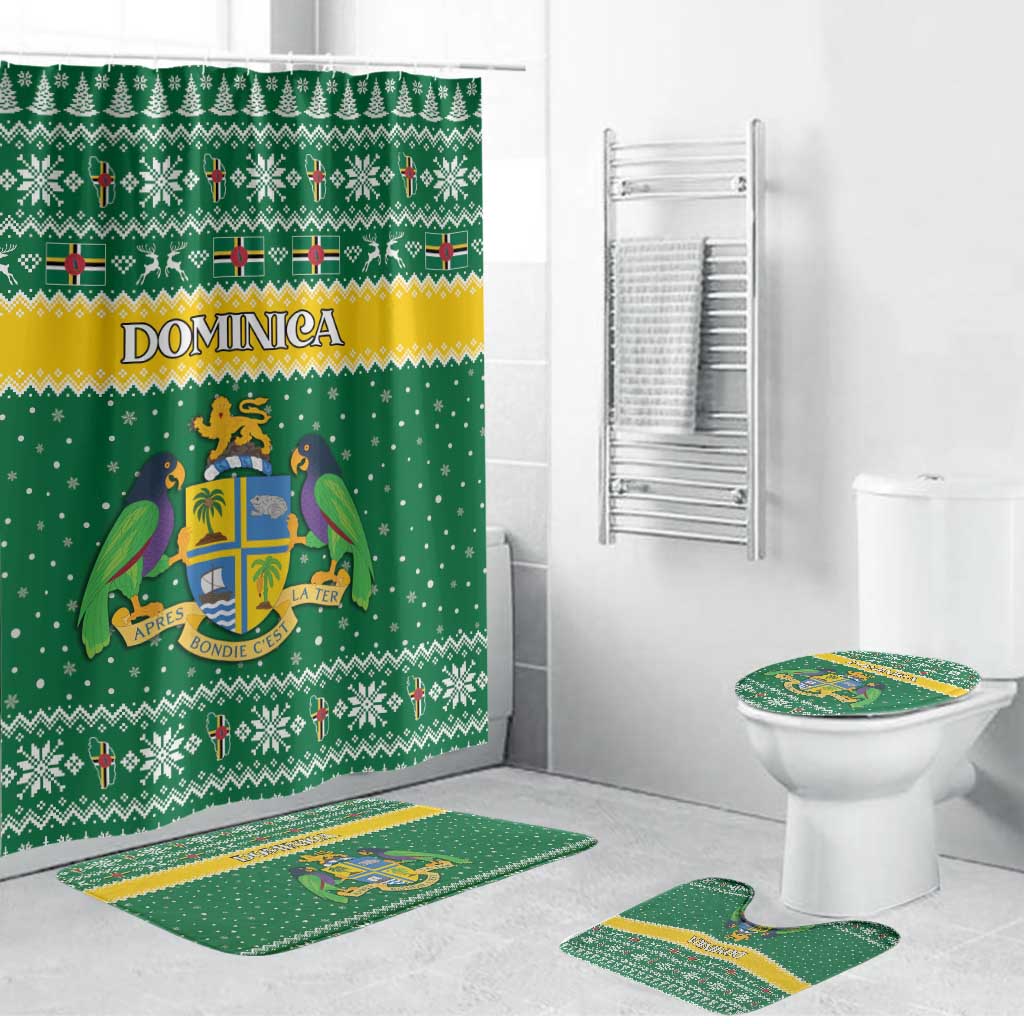 Dominica Christmas Bathroom Set Coat of Arms Style - Wonder Print Shop