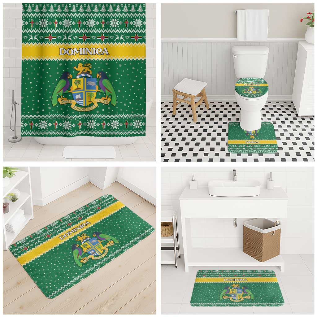 Dominica Christmas Bathroom Set Coat of Arms Style - Wonder Print Shop