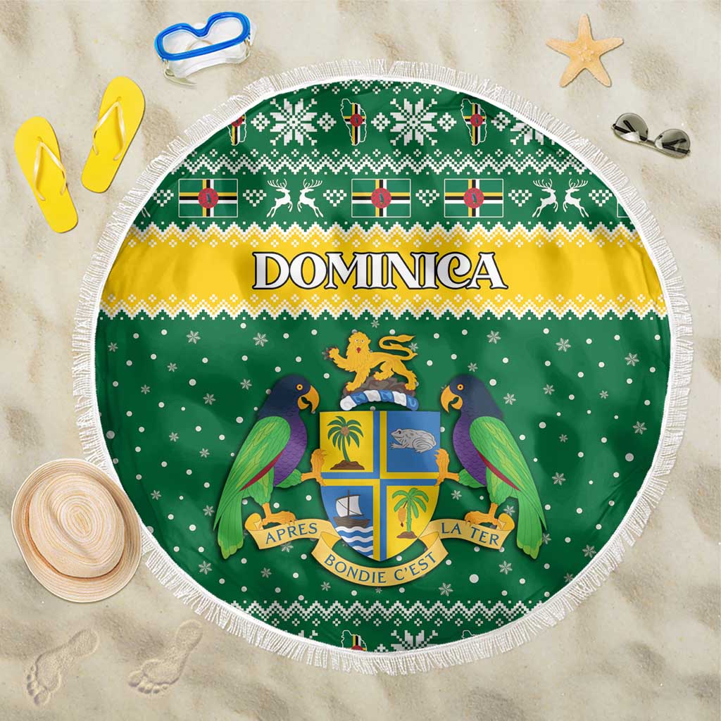 Dominica Christmas Beach Blanket Coat of Arms Style - Wonder Print Shop