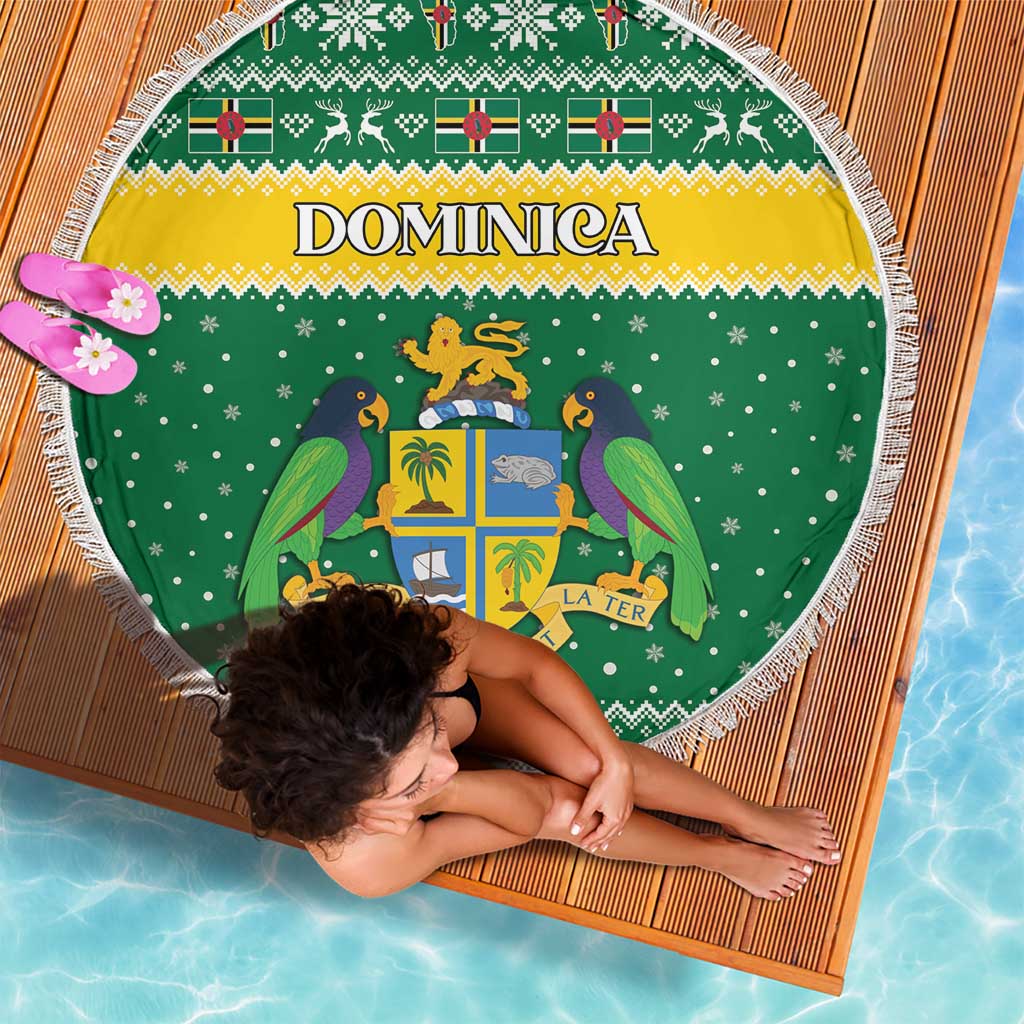 Dominica Christmas Beach Blanket Coat of Arms Style - Wonder Print Shop