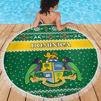 Dominica Christmas Beach Blanket Coat of Arms Style - Wonder Print Shop