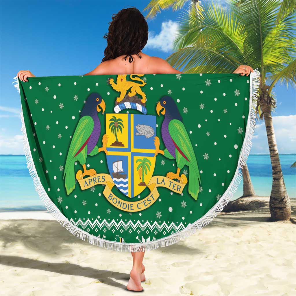 Dominica Christmas Beach Blanket Coat of Arms Style - Wonder Print Shop