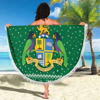 Dominica Christmas Beach Blanket Coat of Arms Style - Wonder Print Shop