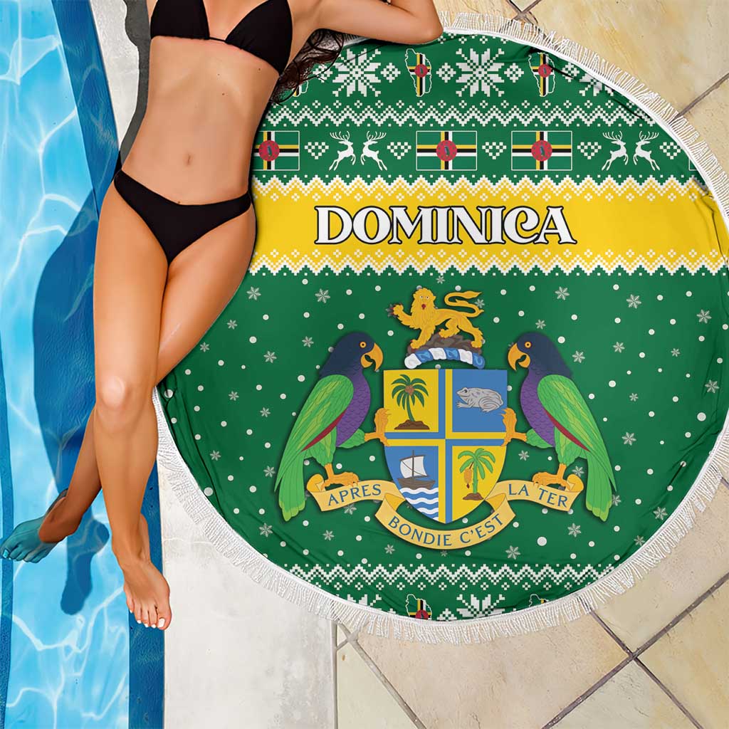 Dominica Christmas Beach Blanket Coat of Arms Style - Wonder Print Shop