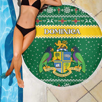 Dominica Christmas Beach Blanket Coat of Arms Style - Wonder Print Shop