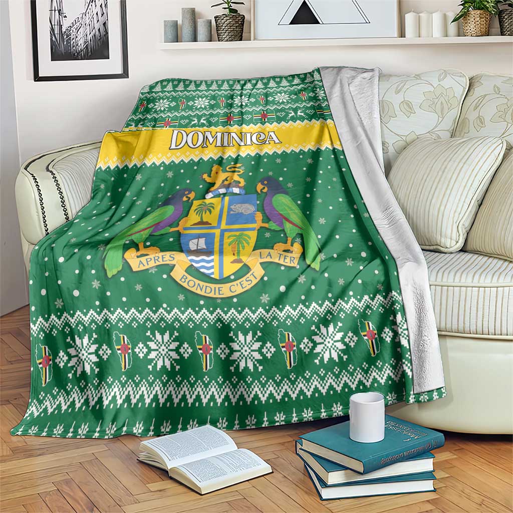 Dominica Christmas Blanket Coat of Arms Style - Wonder Print Shop