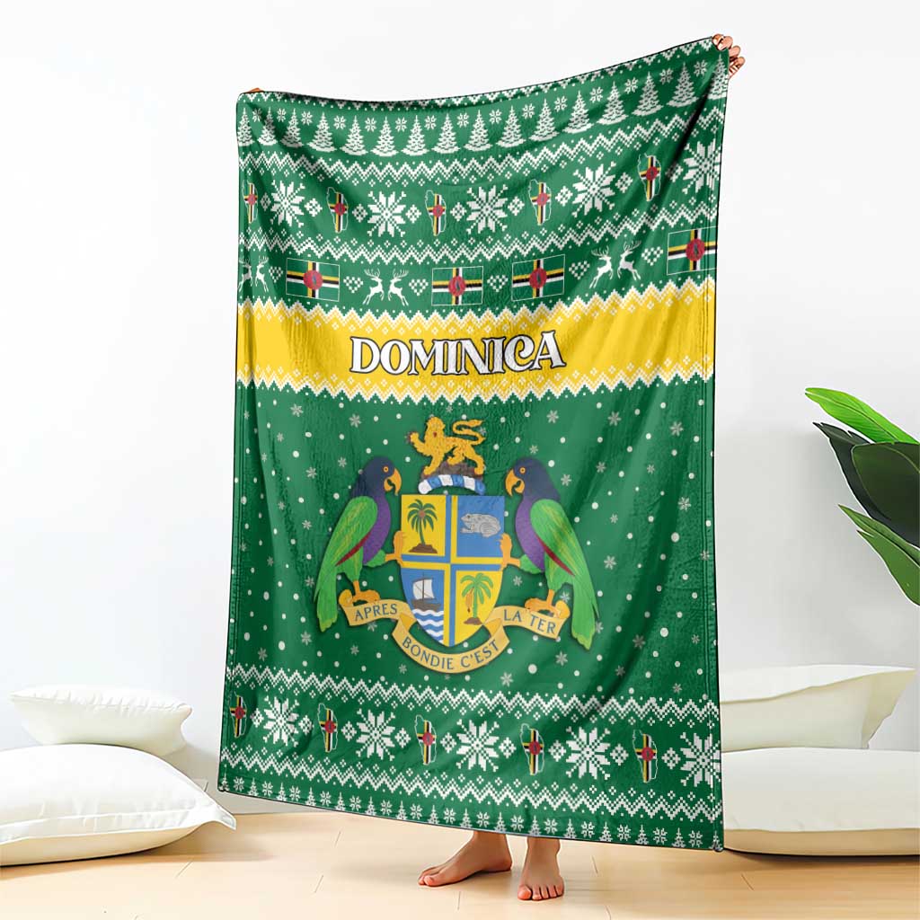 Dominica Christmas Blanket Coat of Arms Style - Wonder Print Shop