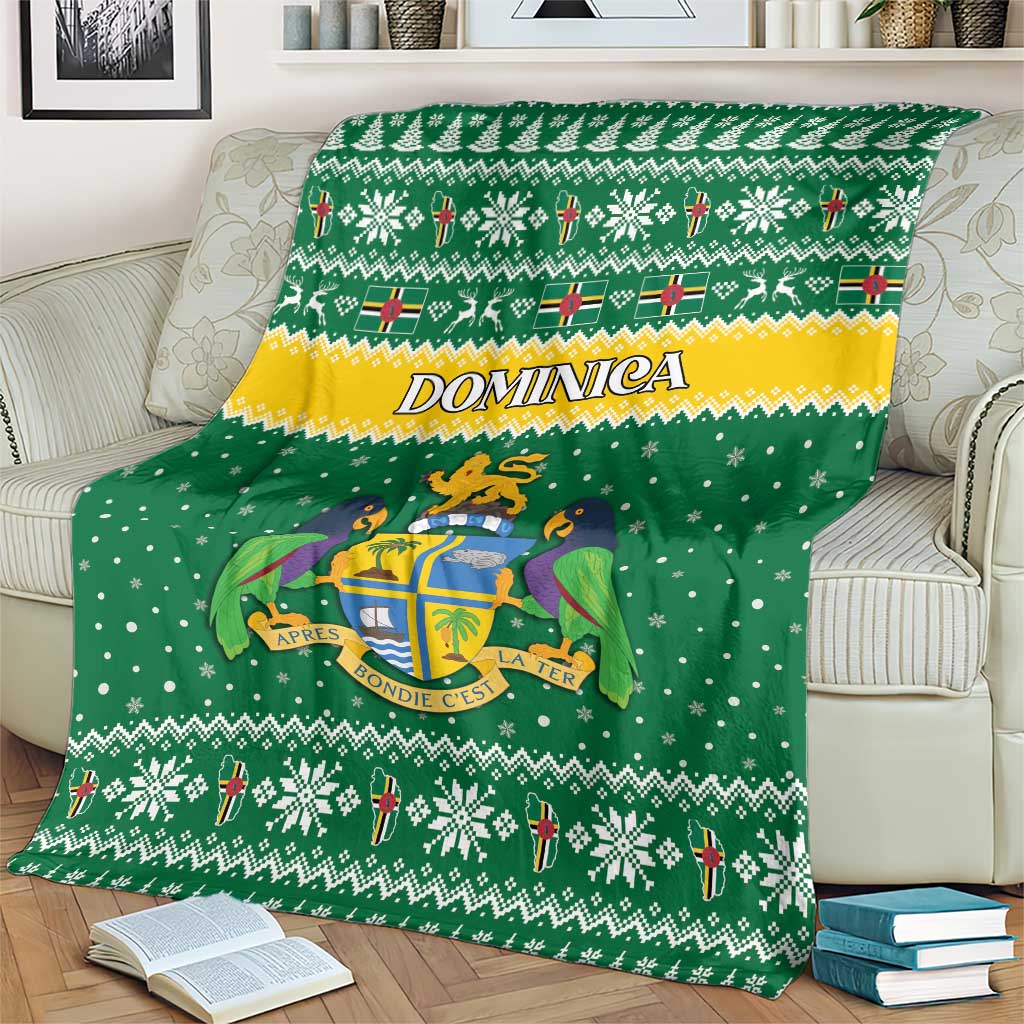 Dominica Christmas Blanket Coat of Arms Style - Wonder Print Shop