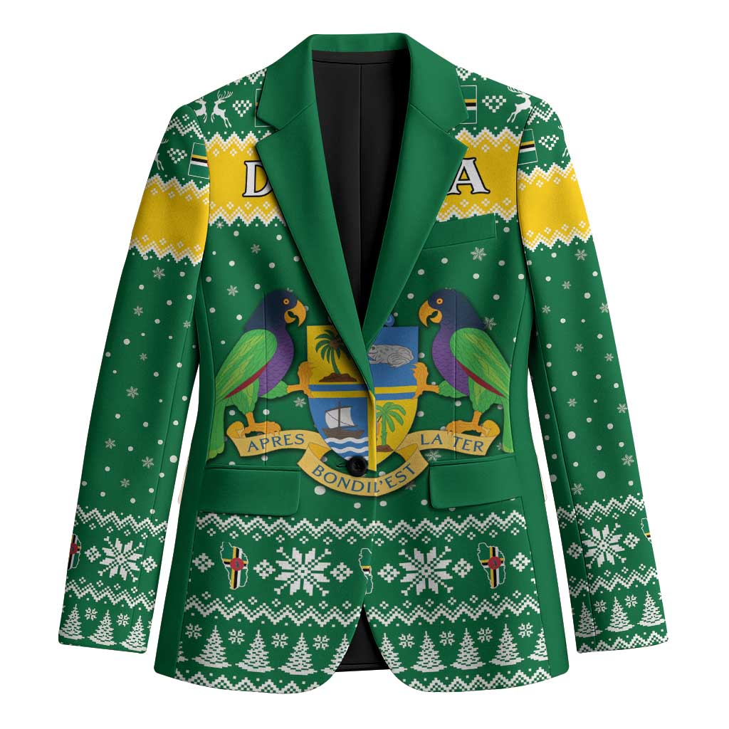 Personalized Dominica Christmas Blazer Coat of Arms Style - Wonder Print Shop