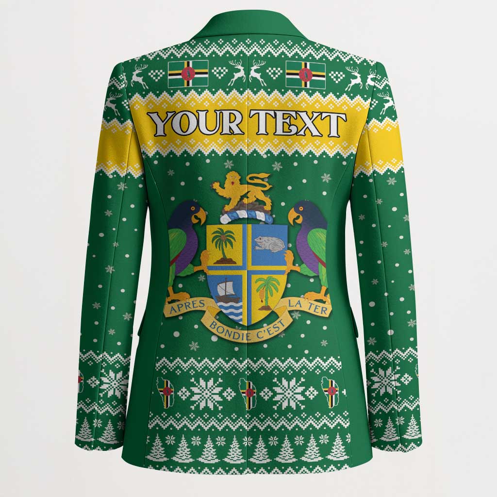 Personalized Dominica Christmas Blazer Coat of Arms Style - Wonder Print Shop