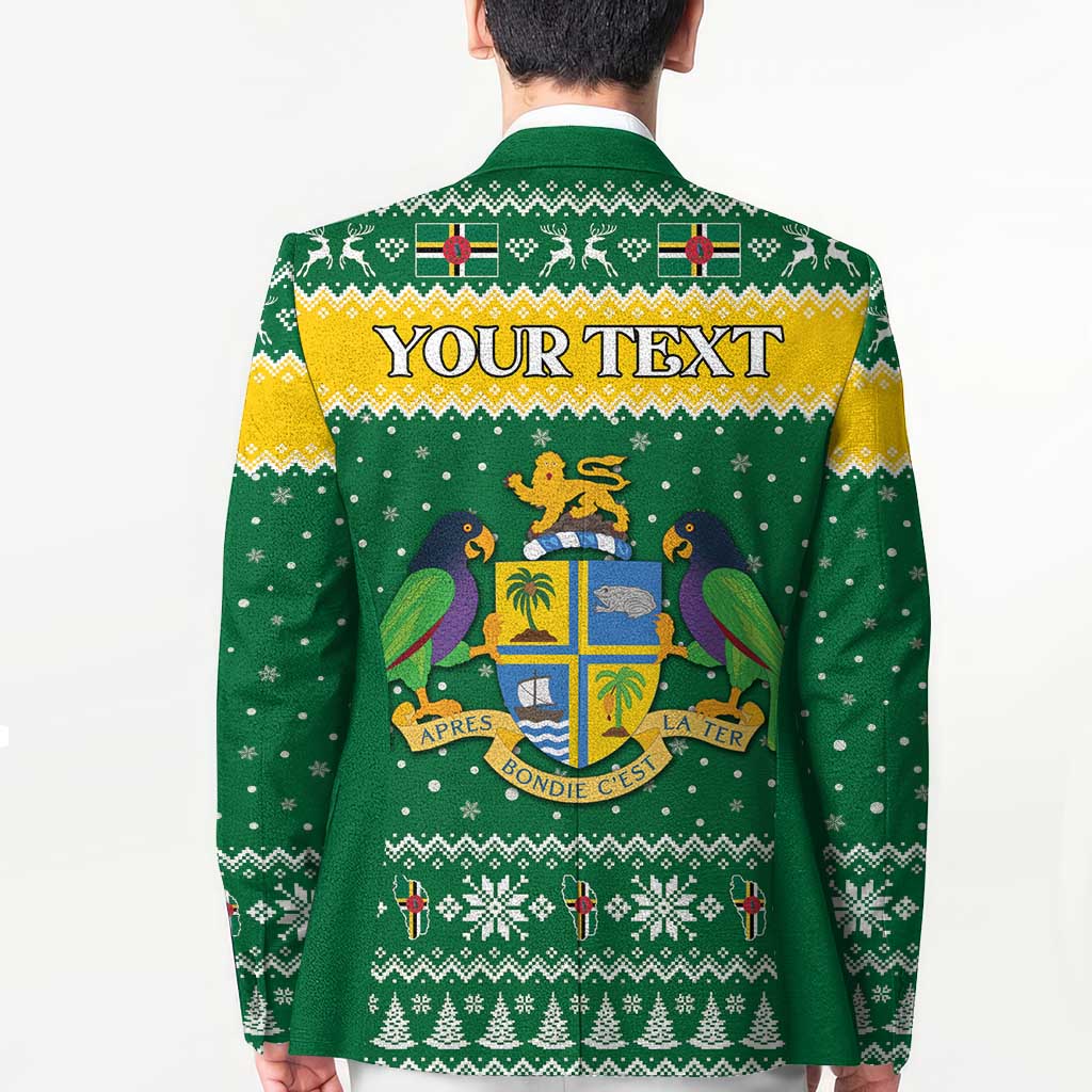 Personalized Dominica Christmas Blazer Coat of Arms Style - Wonder Print Shop