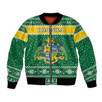 Personalized Dominica Christmas Bomber Jacket Coat of Arms Style - Wonder Print Shop