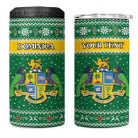 Personalized Dominica Christmas 4 in 1 Can Cooler Tumbler Coat of Arms Style - Wonder Print Shop