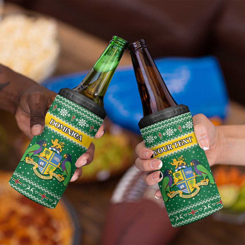 Personalized Dominica Christmas 4 in 1 Can Cooler Tumbler Coat of Arms Style - Wonder Print Shop