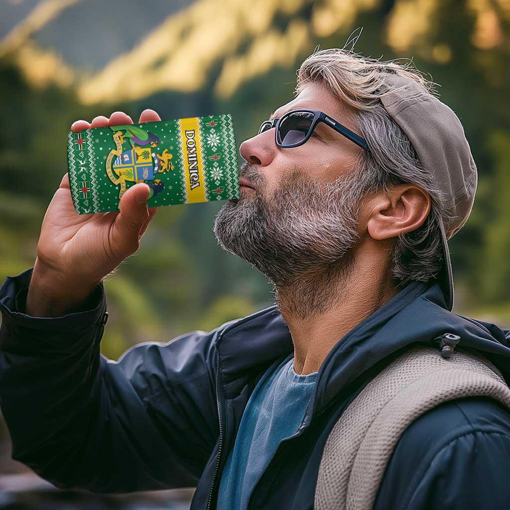 Personalized Dominica Christmas 4 in 1 Can Cooler Tumbler Coat of Arms Style - Wonder Print Shop