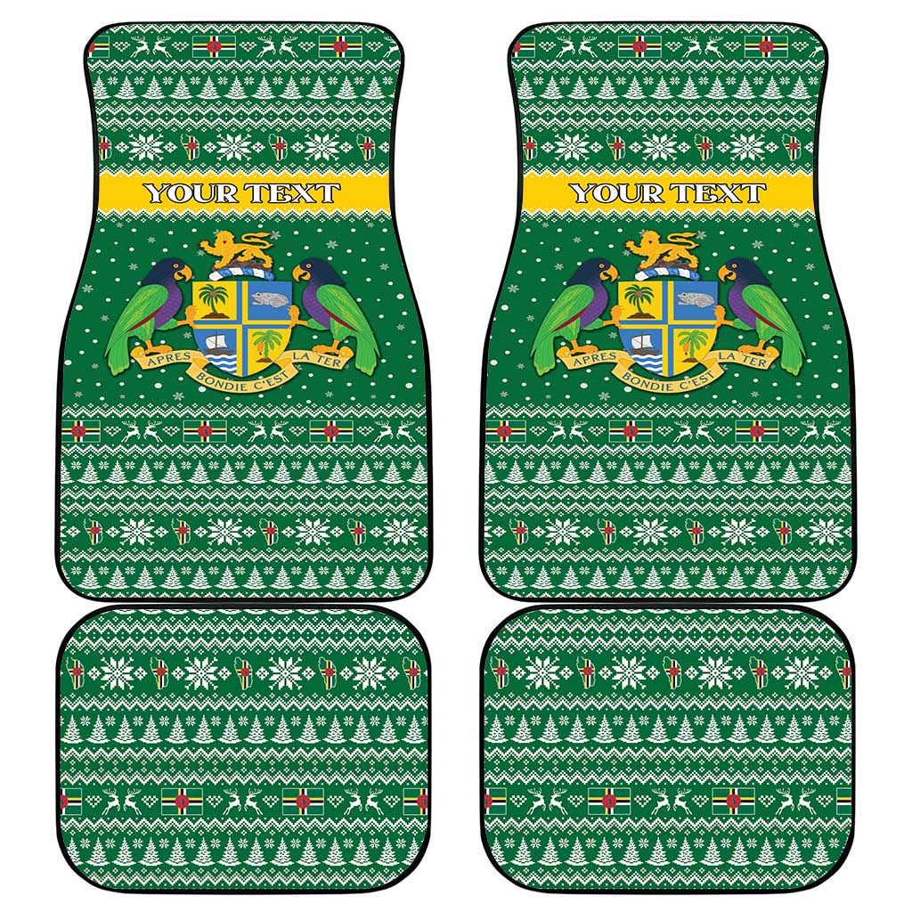 Personalized Dominica Christmas Car Mats Coat of Arms Style - Wonder Print Shop