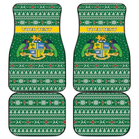 Personalized Dominica Christmas Car Mats Coat of Arms Style - Wonder Print Shop
