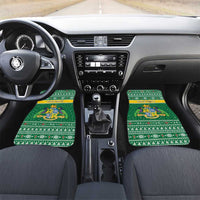 Personalized Dominica Christmas Car Mats Coat of Arms Style - Wonder Print Shop