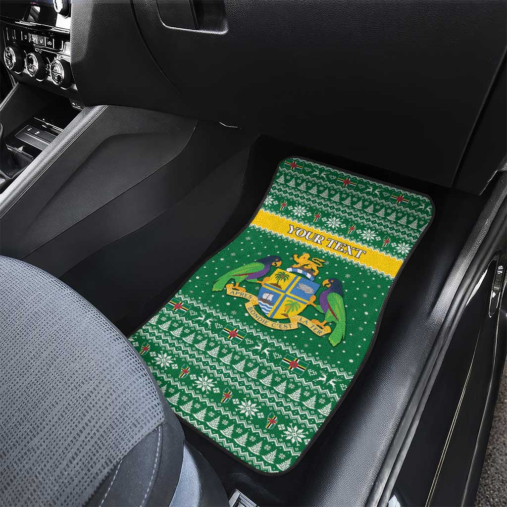 Personalized Dominica Christmas Car Mats Coat of Arms Style - Wonder Print Shop