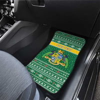 Personalized Dominica Christmas Car Mats Coat of Arms Style - Wonder Print Shop