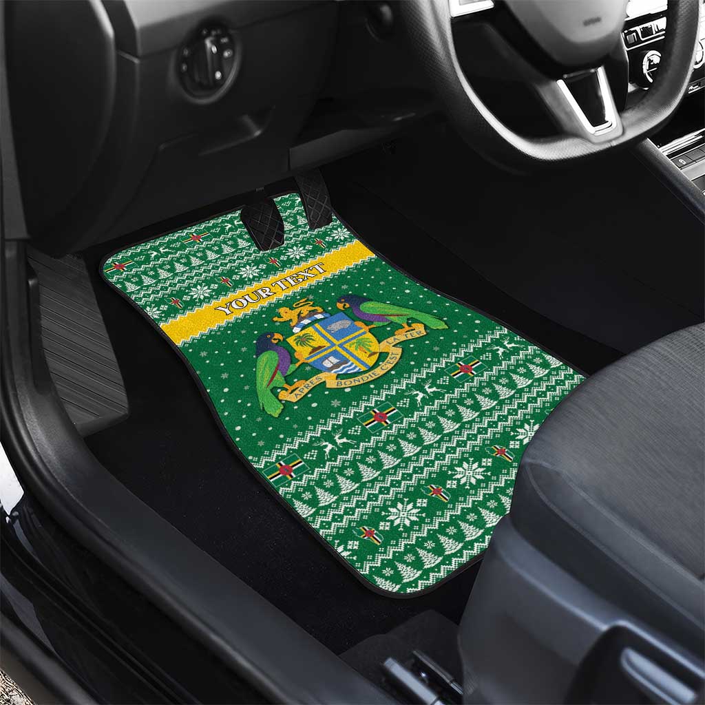 Personalized Dominica Christmas Car Mats Coat of Arms Style - Wonder Print Shop
