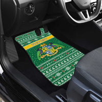 Personalized Dominica Christmas Car Mats Coat of Arms Style - Wonder Print Shop