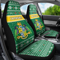 Dominica Christmas Car Seat Cover Coat of Arms Style - Wonder Print Shop