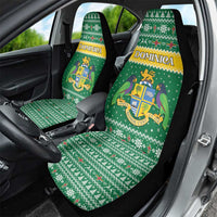 Dominica Christmas Car Seat Cover Coat of Arms Style - Wonder Print Shop