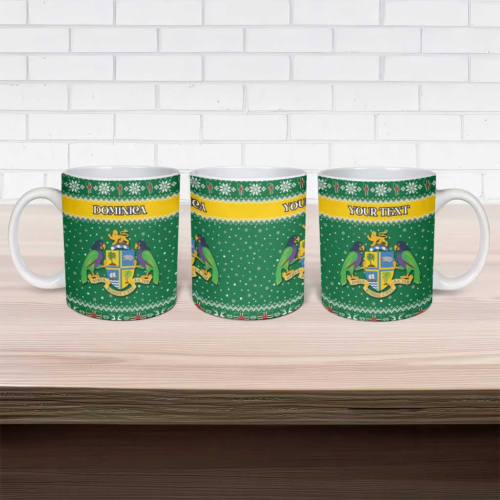 Personalized Dominica Christmas Ceramic Mug Coat of Arms Style - Wonder Print Shop
