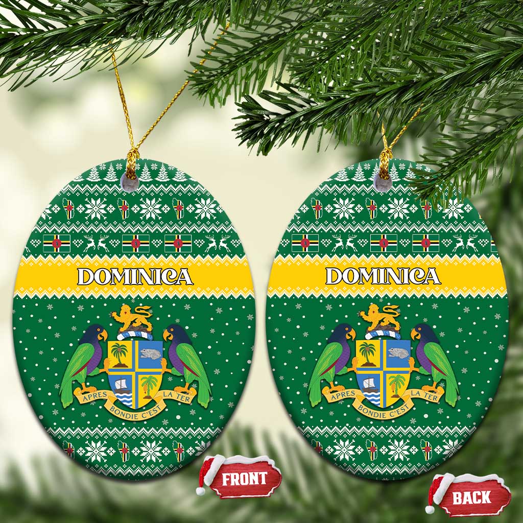 Dominica Christmas Ceramic Ornament Coat of Arms Style - Wonder Print Shop