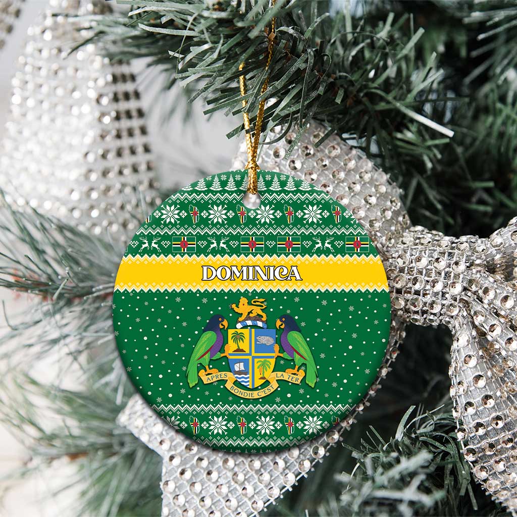 Dominica Christmas Ceramic Ornament Coat of Arms Style - Wonder Print Shop