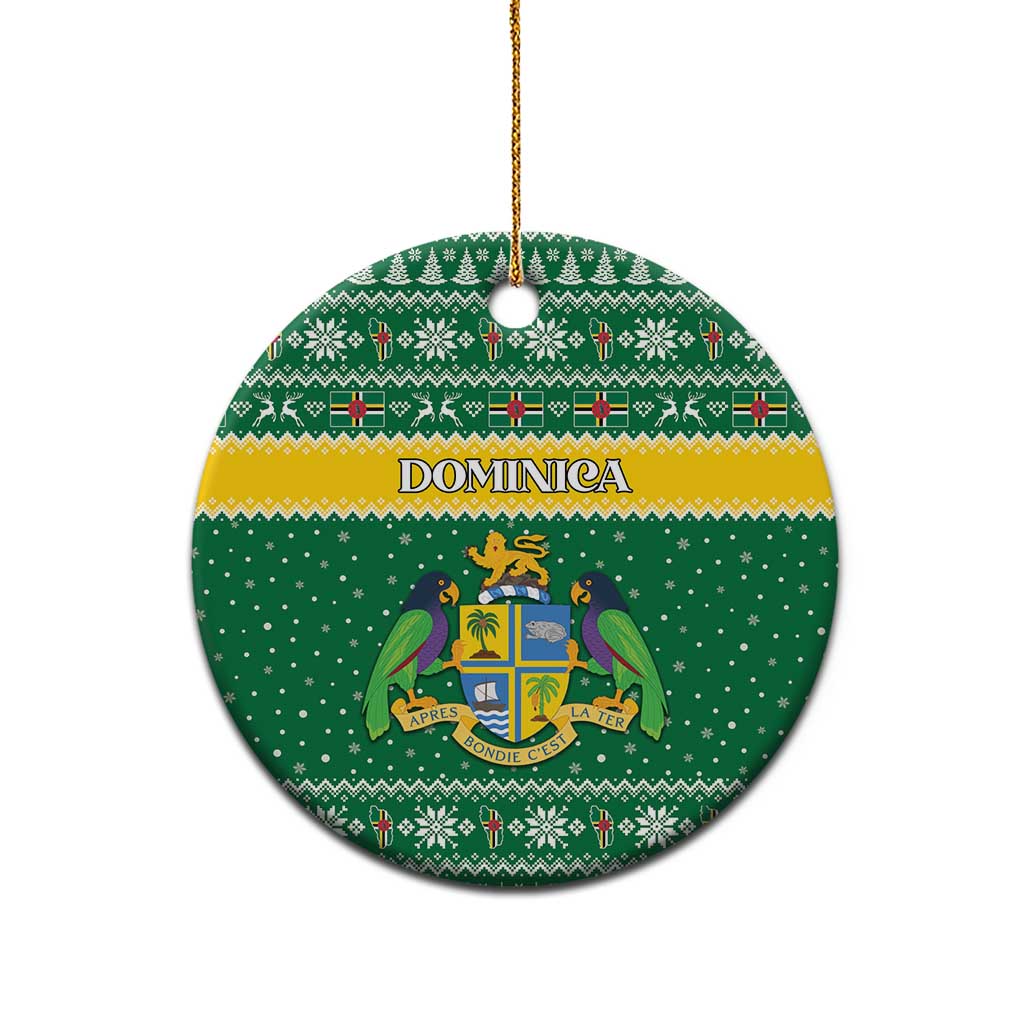 Dominica Christmas Ceramic Ornament Coat of Arms Style - Wonder Print Shop