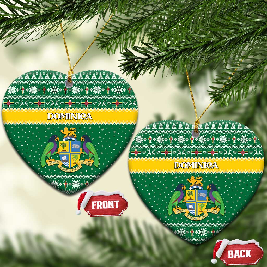 Dominica Christmas Ceramic Ornament Coat of Arms Style - Wonder Print Shop
