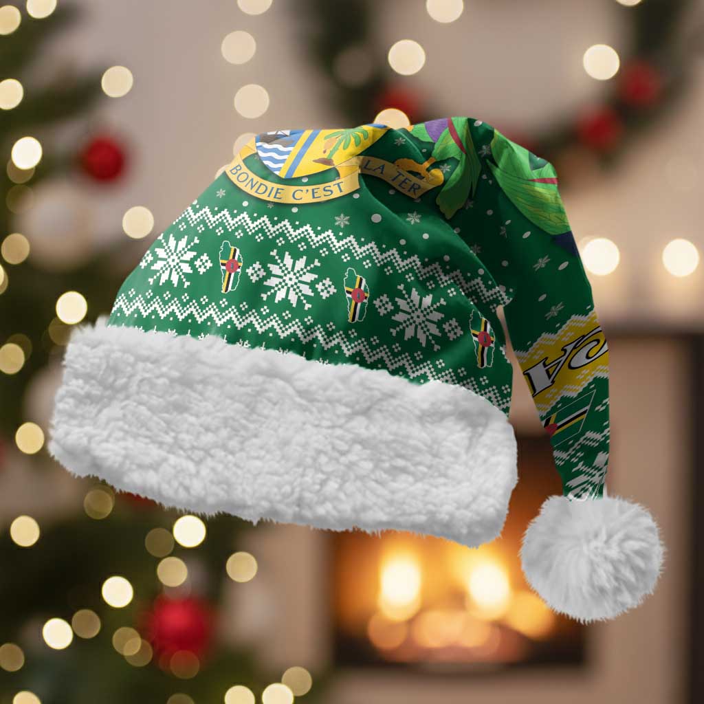 Dominica Christmas Santa Hat Coat of Arms Style - Wonder Print Shop