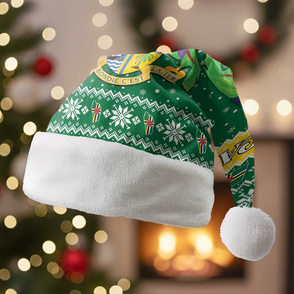 Dominica Christmas Santa Hat Coat of Arms Style - Wonder Print Shop