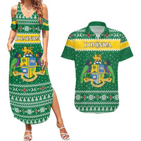 Personalized Dominica Christmas Couples Matching Summer Maxi Dress and Hawaiian Shirt Coat of Arms Style - Wonder Print Shop