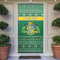 Personalized Dominica Christmas Door Cover Coat of Arms Style - Wonder Print Shop