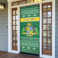 Personalized Dominica Christmas Door Cover Coat of Arms Style - Wonder Print Shop