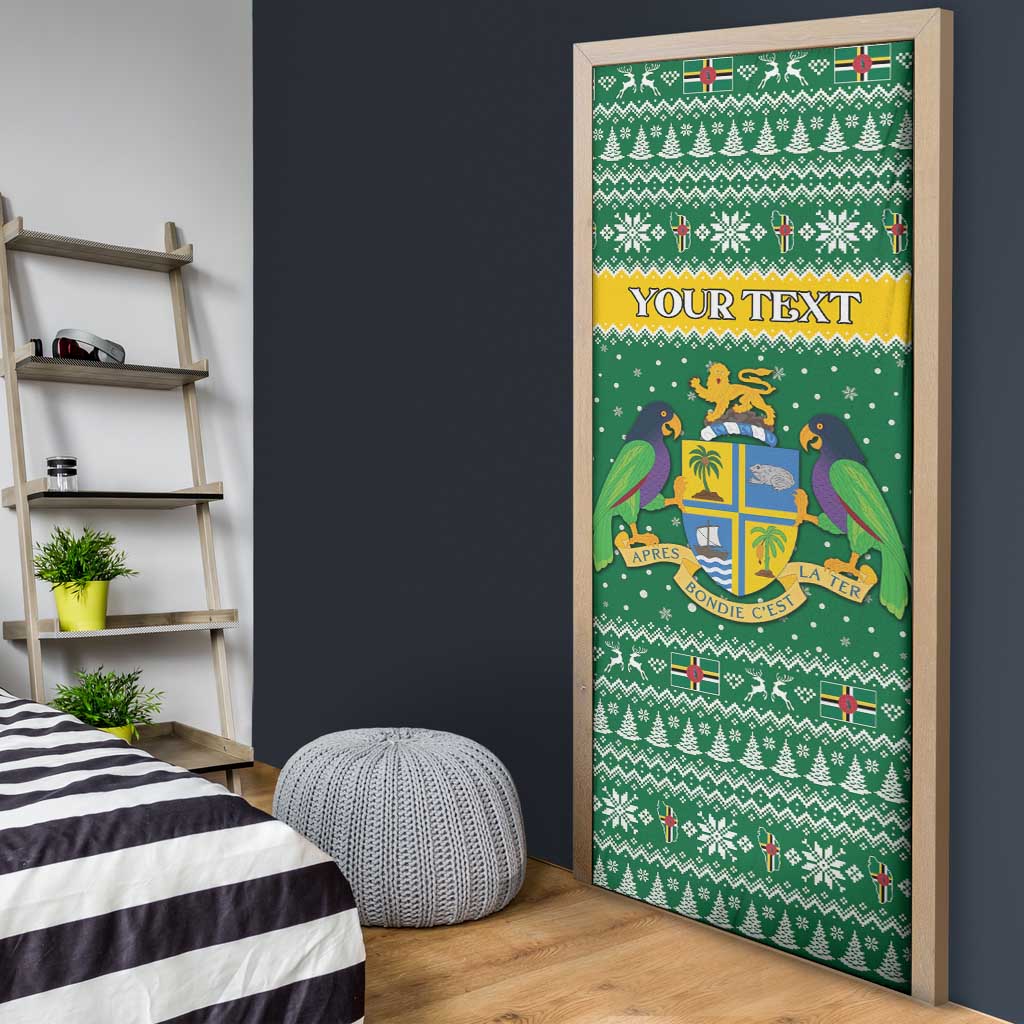 Personalized Dominica Christmas Door Cover Coat of Arms Style - Wonder Print Shop