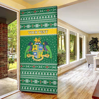 Personalized Dominica Christmas Door Cover Coat of Arms Style - Wonder Print Shop