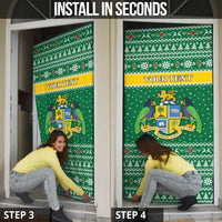 Personalized Dominica Christmas Door Cover Coat of Arms Style - Wonder Print Shop