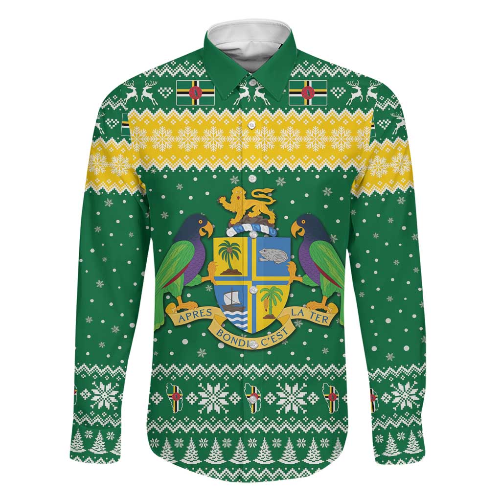 Personalized Dominica Christmas Family Matching Mermaid Dress and Hawaiian Shirt Coat of Arms Style - Wonder Print Shop