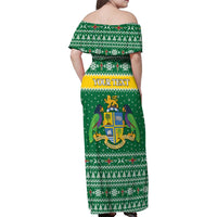 Personalized Dominica Christmas Family Matching Off Shoulder Maxi Dress and Hawaiian Shirt Coat of Arms Style - Wonder Print Shop