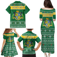 Personalized Dominica Christmas Family Matching Puletasi and Hawaiian Shirt Coat of Arms Style - Wonder Print Shop
