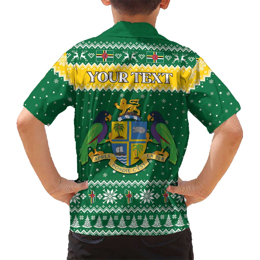 Personalized Dominica Christmas Family Matching Short Sleeve Bodycon Dress and Hawaiian Shirt Coat of Arms Style - Wonder Print Shop