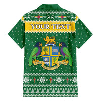 Personalized Dominica Christmas Family Matching Short Sleeve Bodycon Dress and Hawaiian Shirt Coat of Arms Style - Wonder Print Shop