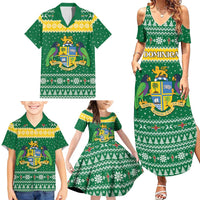 Personalized Dominica Christmas Family Matching Summer Maxi Dress and Hawaiian Shirt Coat of Arms Style - Wonder Print Shop