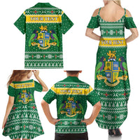 Personalized Dominica Christmas Family Matching Summer Maxi Dress and Hawaiian Shirt Coat of Arms Style - Wonder Print Shop