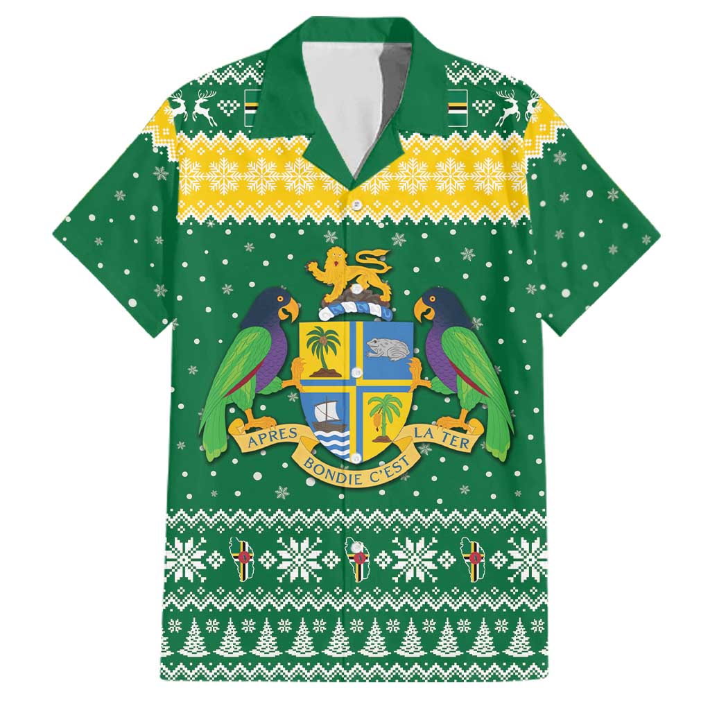 Personalized Dominica Christmas Family Matching Summer Maxi Dress and Hawaiian Shirt Coat of Arms Style - Wonder Print Shop