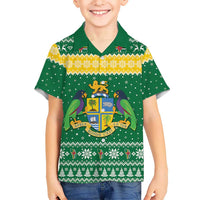 Personalized Dominica Christmas Family Matching Summer Maxi Dress and Hawaiian Shirt Coat of Arms Style - Wonder Print Shop